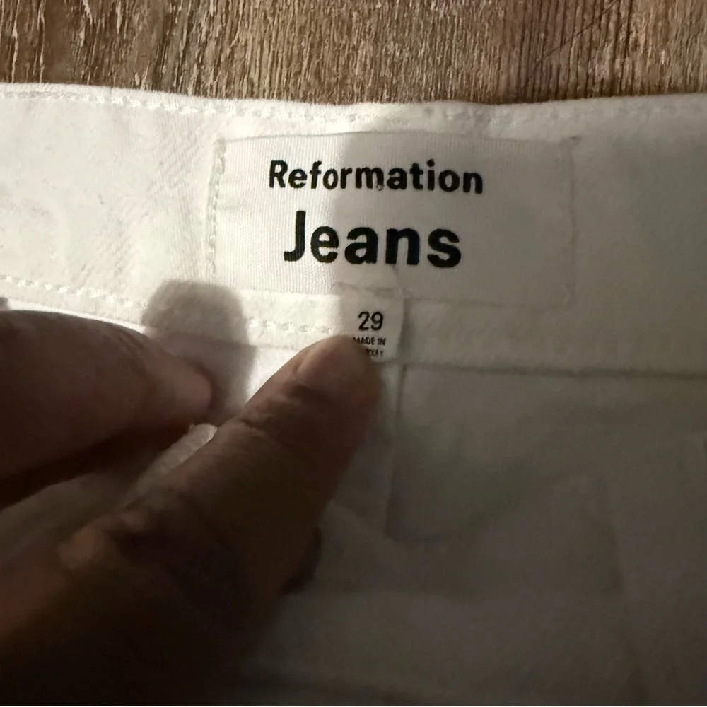 Reformation Cynthia High Rise Long Jeans Women's 29 Frayed Hem in Porcelaiin - Picture 3 of 8